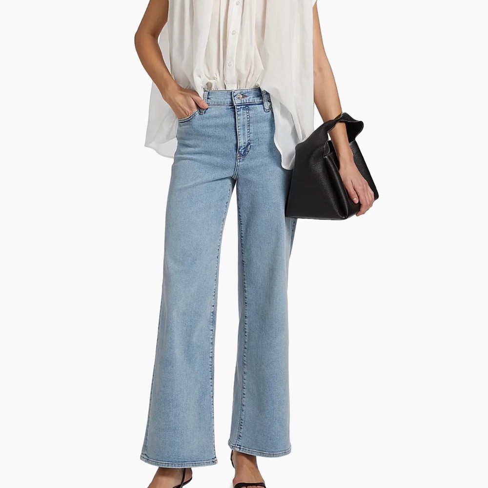 Frame Le Slim Palazzo Wide Leg Blue Jeans size 27